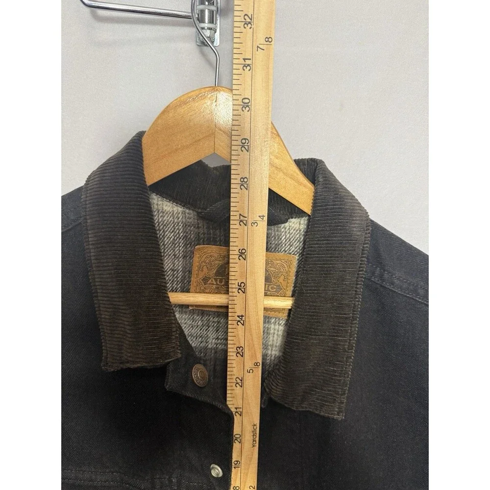 Levi’s Sherpa Lined Black Denim Trucker Vest Corduroy Collar Men’s L Vintage